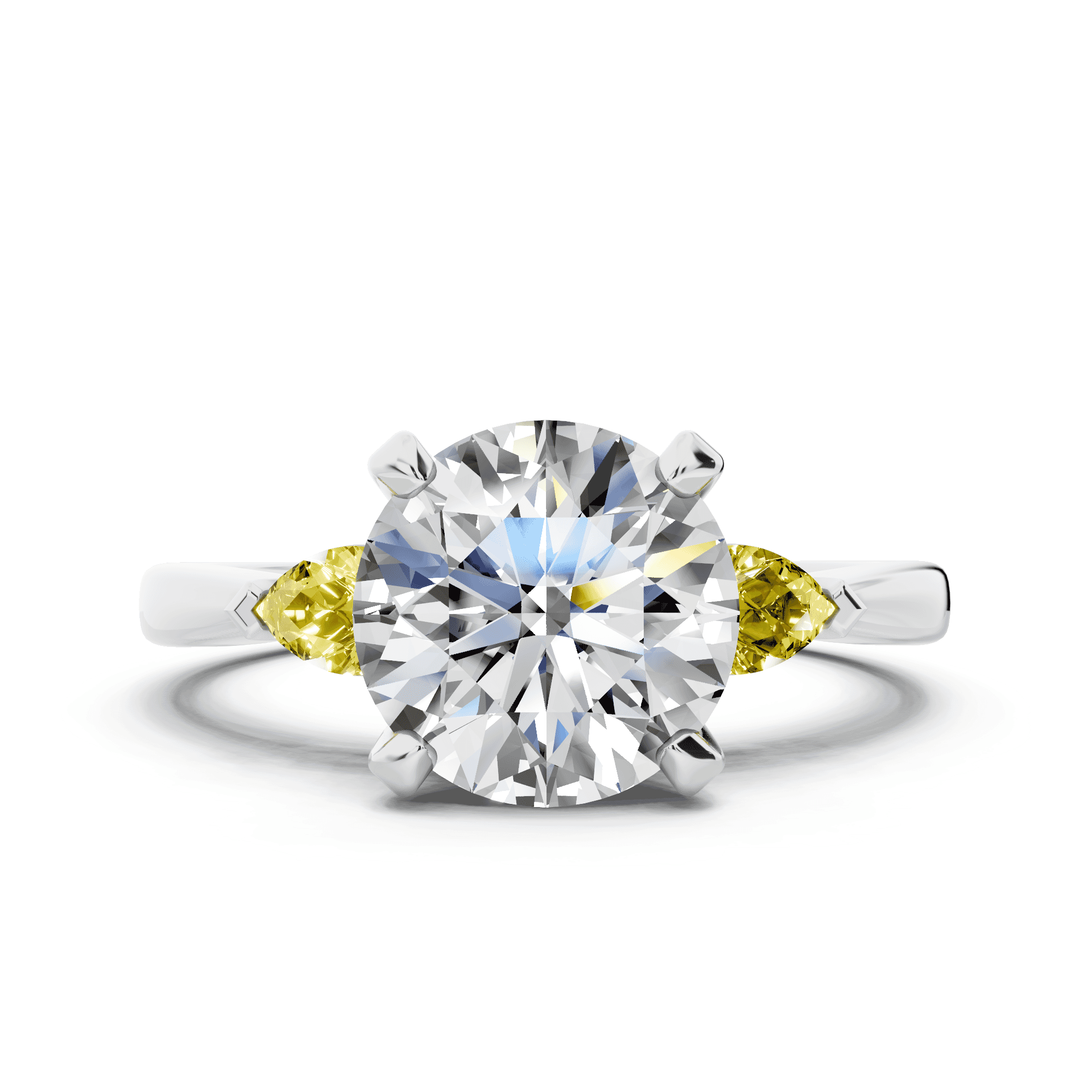 Madison Yellow Sapphire Three-Stone Pear Engagement Ring (0.25 ct. tw.)