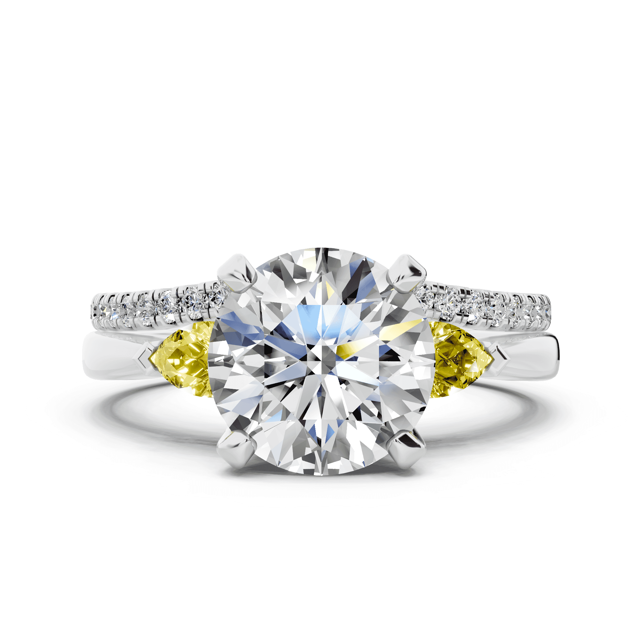 Madison Yellow Sapphire Three-Stone Pear Engagement Ring (0.25 ct. tw.)