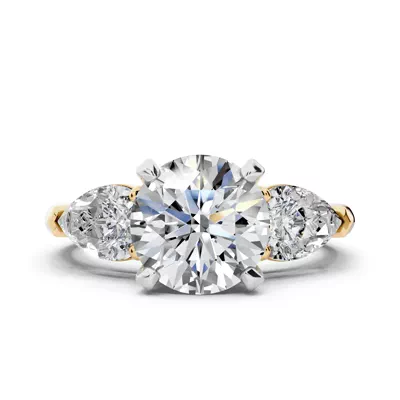 Madison Three-Stone Two-Tone Pear Engagement Ring (1.00 ct. tw.)