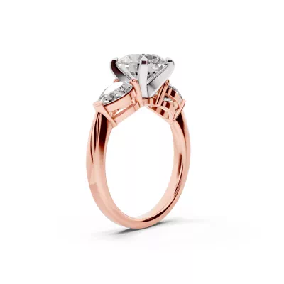 Madison Three-Stone Two-Tone Pear Engagement Ring (1.00 ct. tw.)