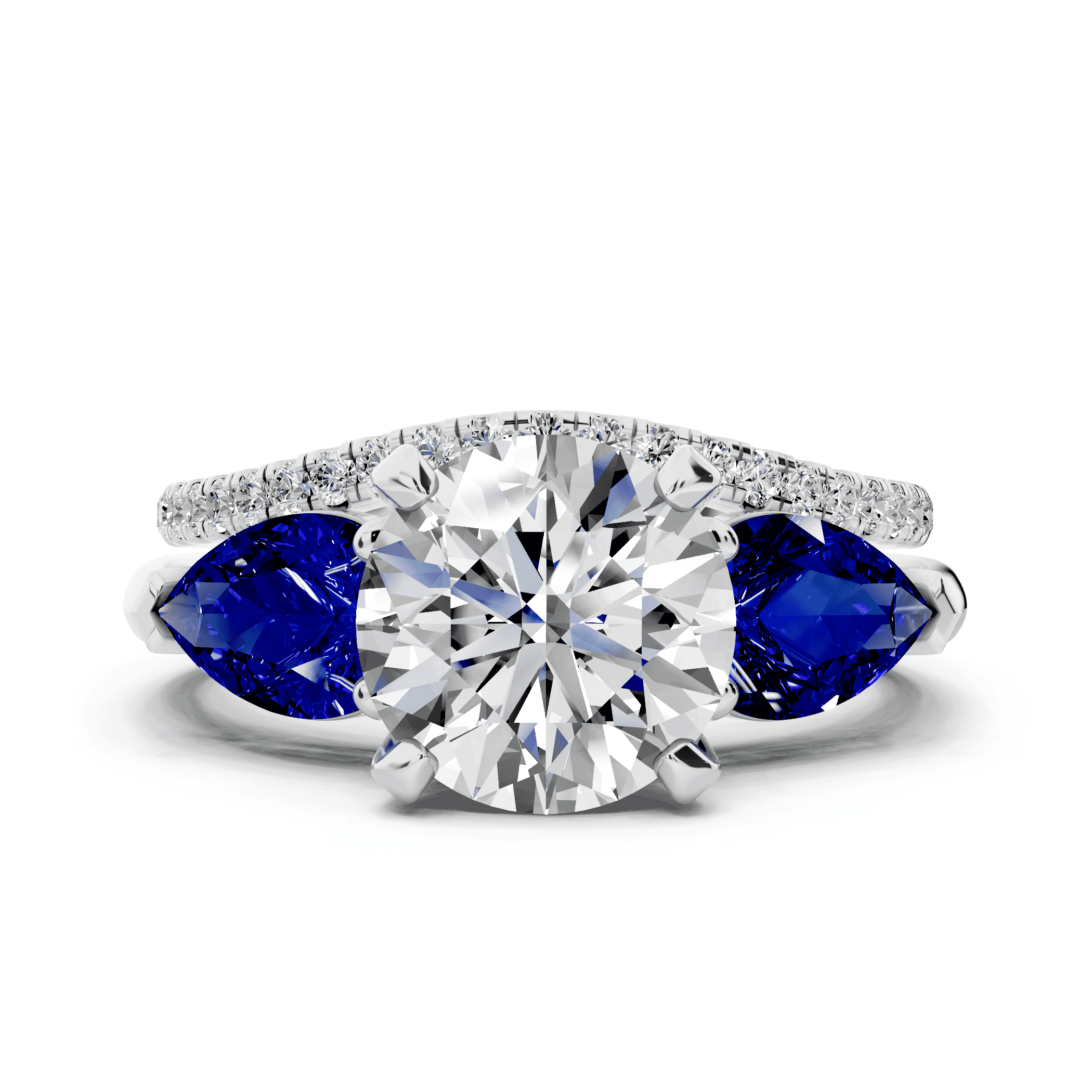 Madison Sapphire Three-Stone Pear Engagement Ring (1 ct. tw.)