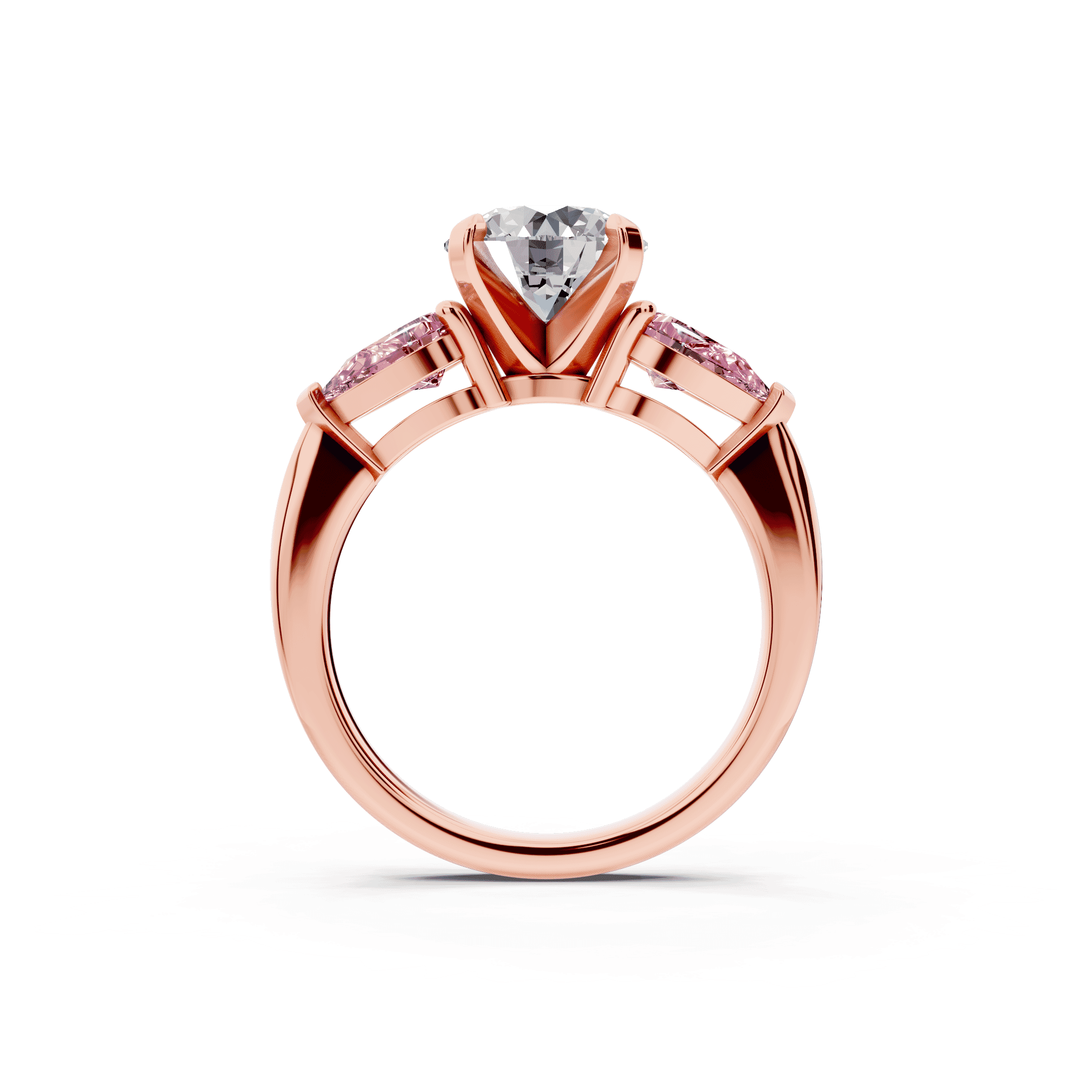 Madison Pink Sapphire Three-Stone Pear Engagement Ring (1 ct. tw.)