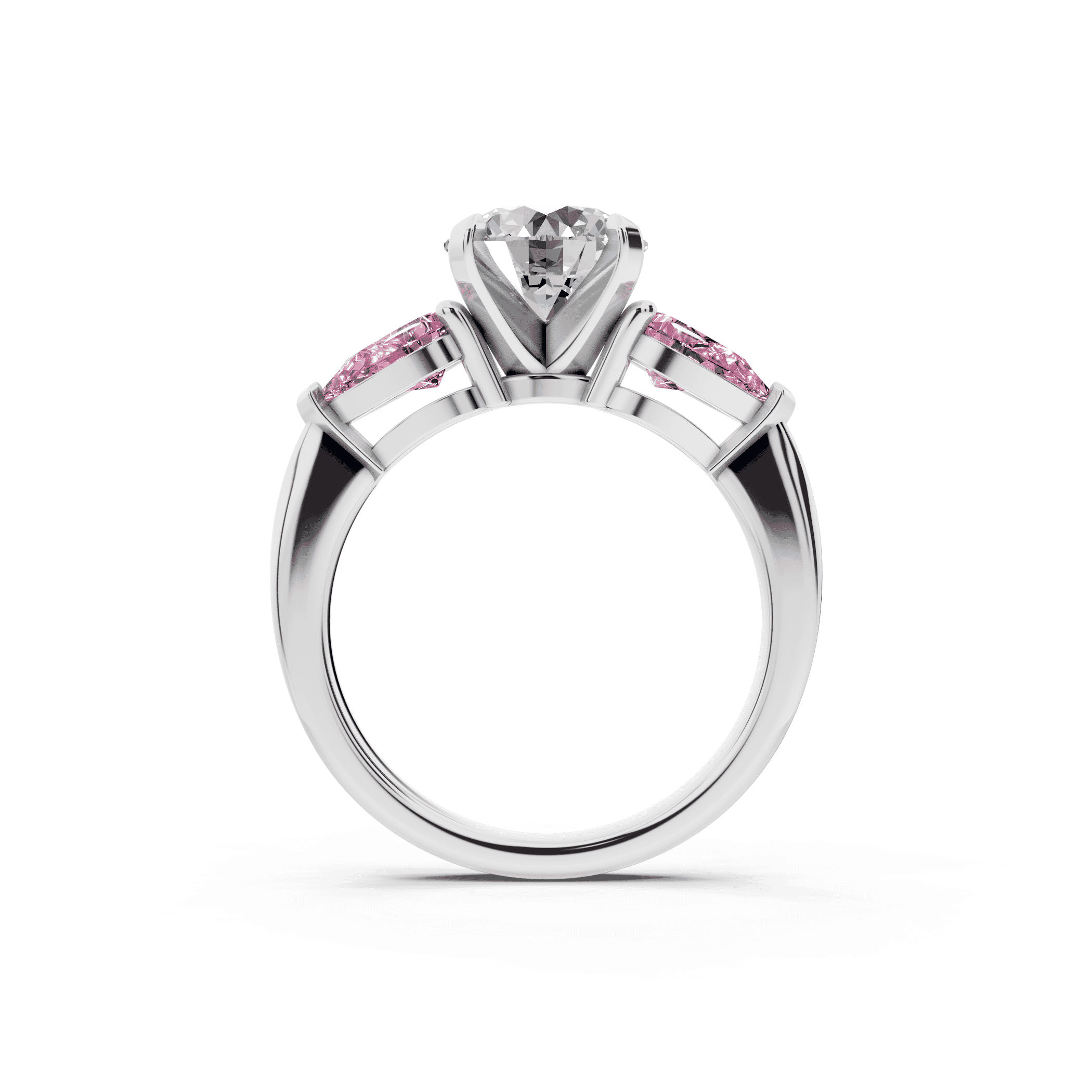 Madison Pink Sapphire Three-Stone Pear Engagement Ring (1 ct. tw.)