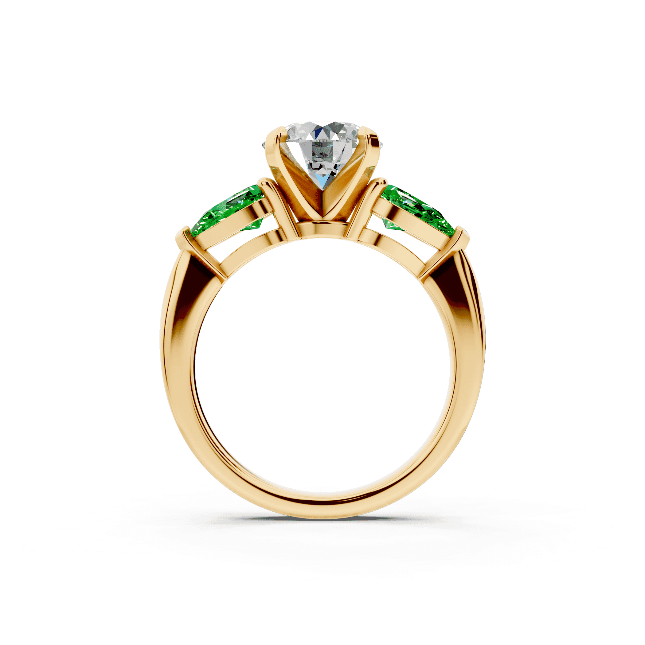 Madison Tsavorite Three-Stone Pear Engagement Ring (1 ct. tw.)