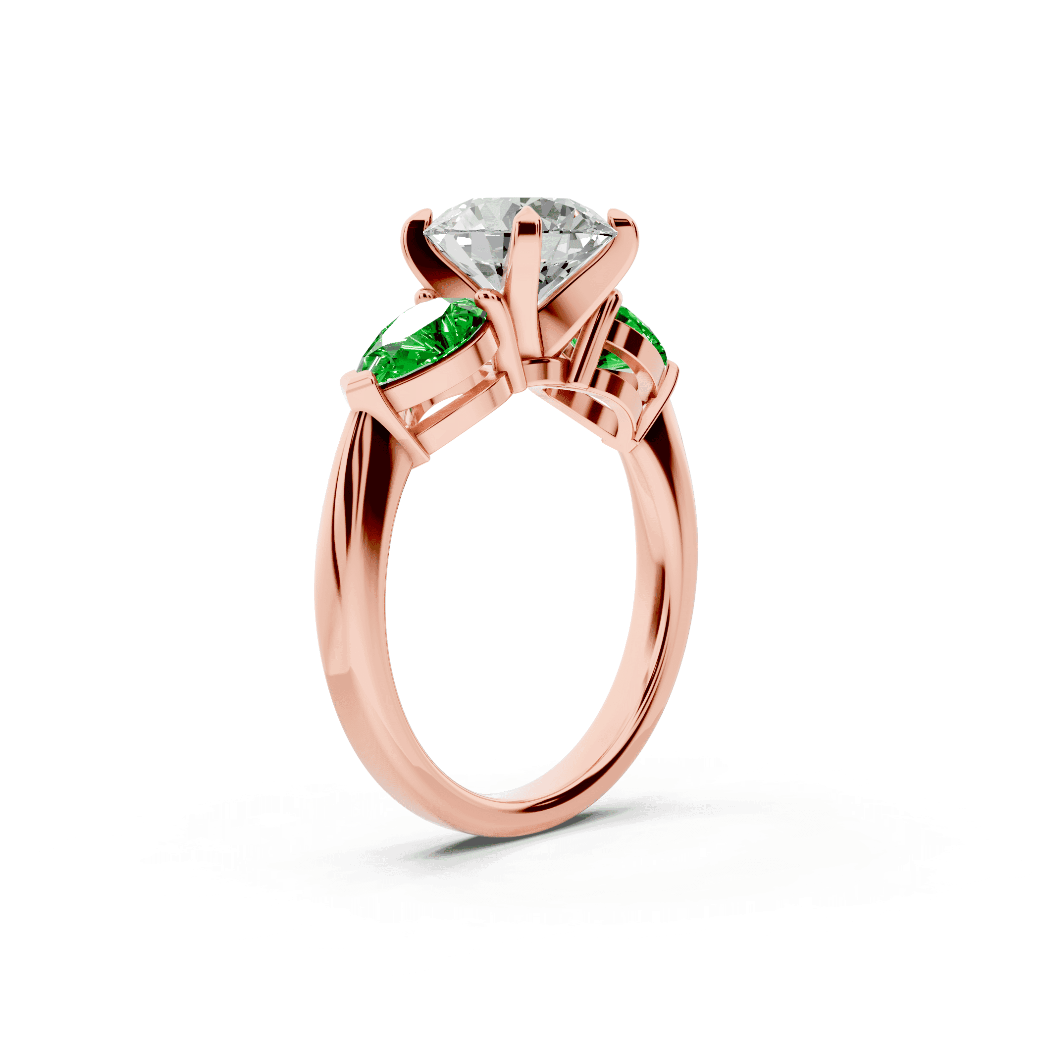 Madison Tsavorite Three-Stone Pear Engagement Ring (1 ct. tw.)