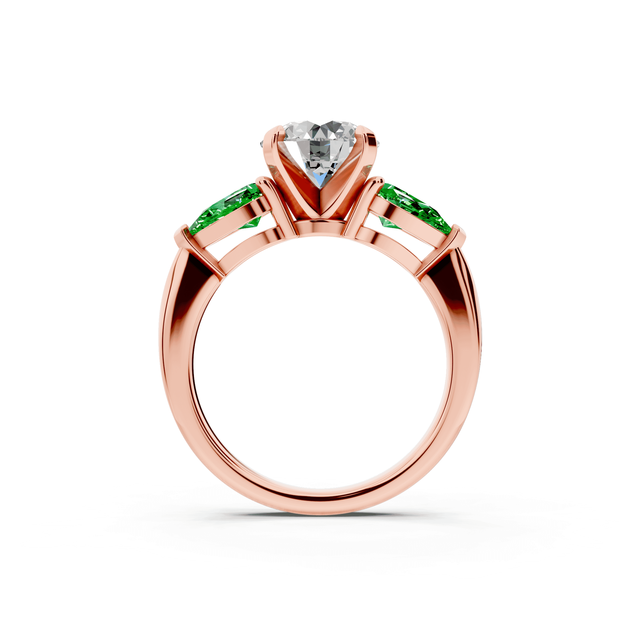 Madison Tsavorite Three-Stone Pear Engagement Ring (1 ct. tw.)
