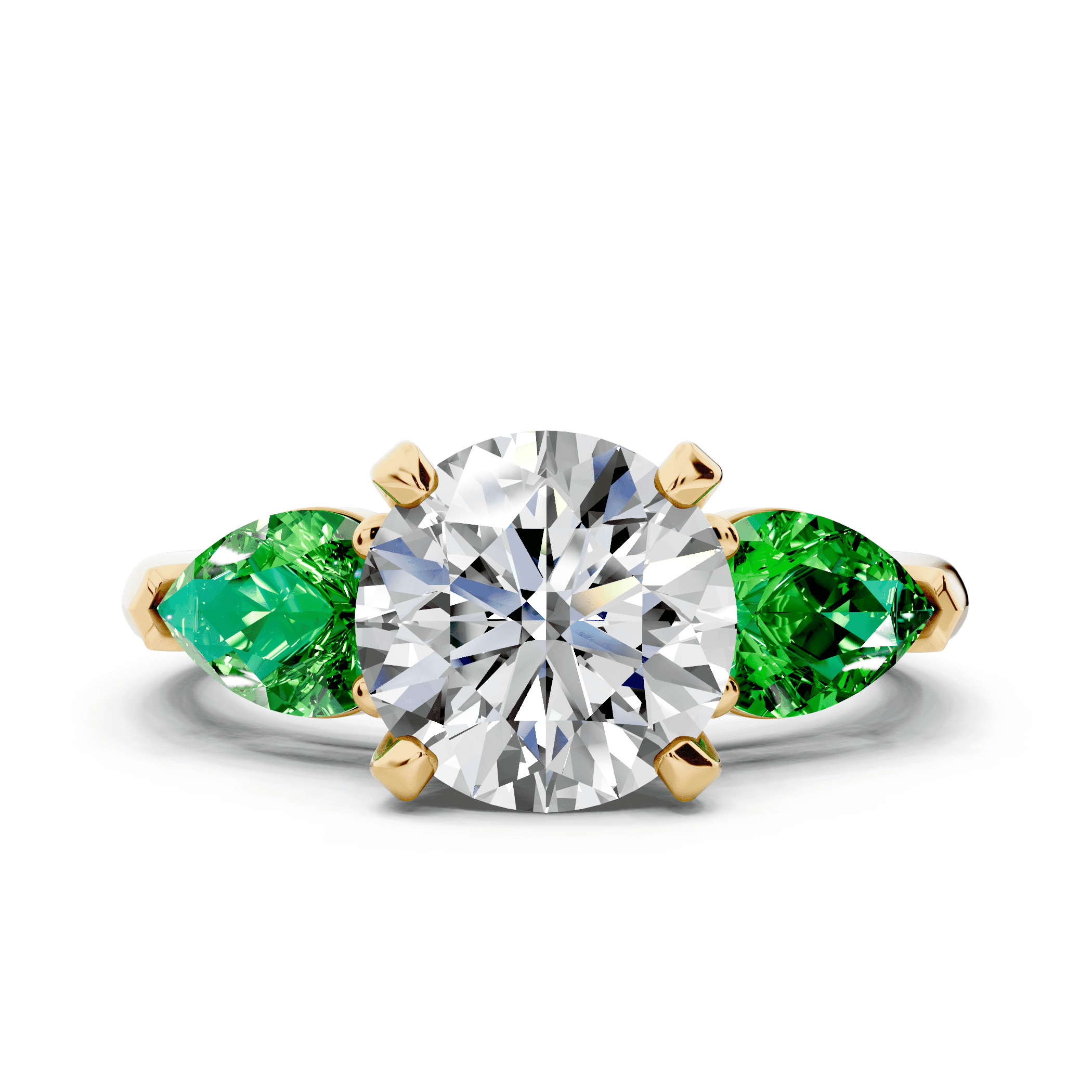 Madison Tsavorite Three-Stone Pear Engagement Ring (1 ct. tw.)