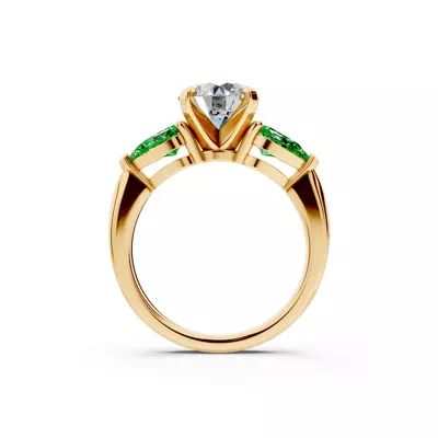 Madison Tsavorite Three-Stone Pear Engagement Ring (1 ct. tw.)