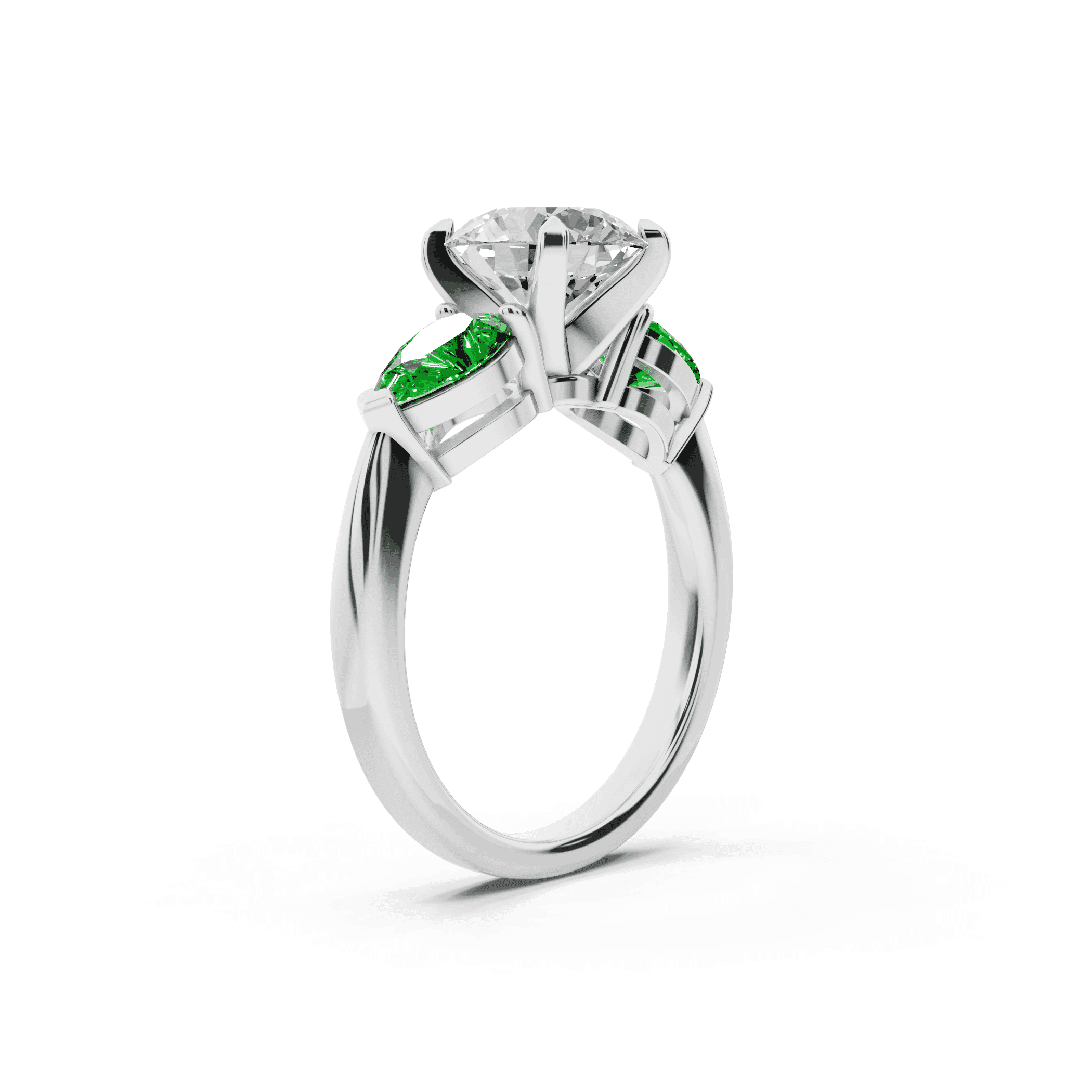 Madison Tsavorite Three-Stone Pear Engagement Ring (1 ct. tw.)