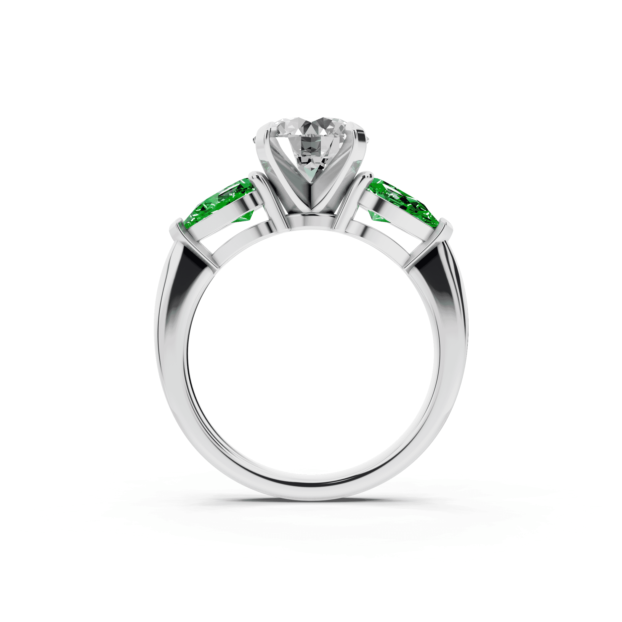 Madison Tsavorite Three-Stone Pear Engagement Ring (1 ct. tw.)