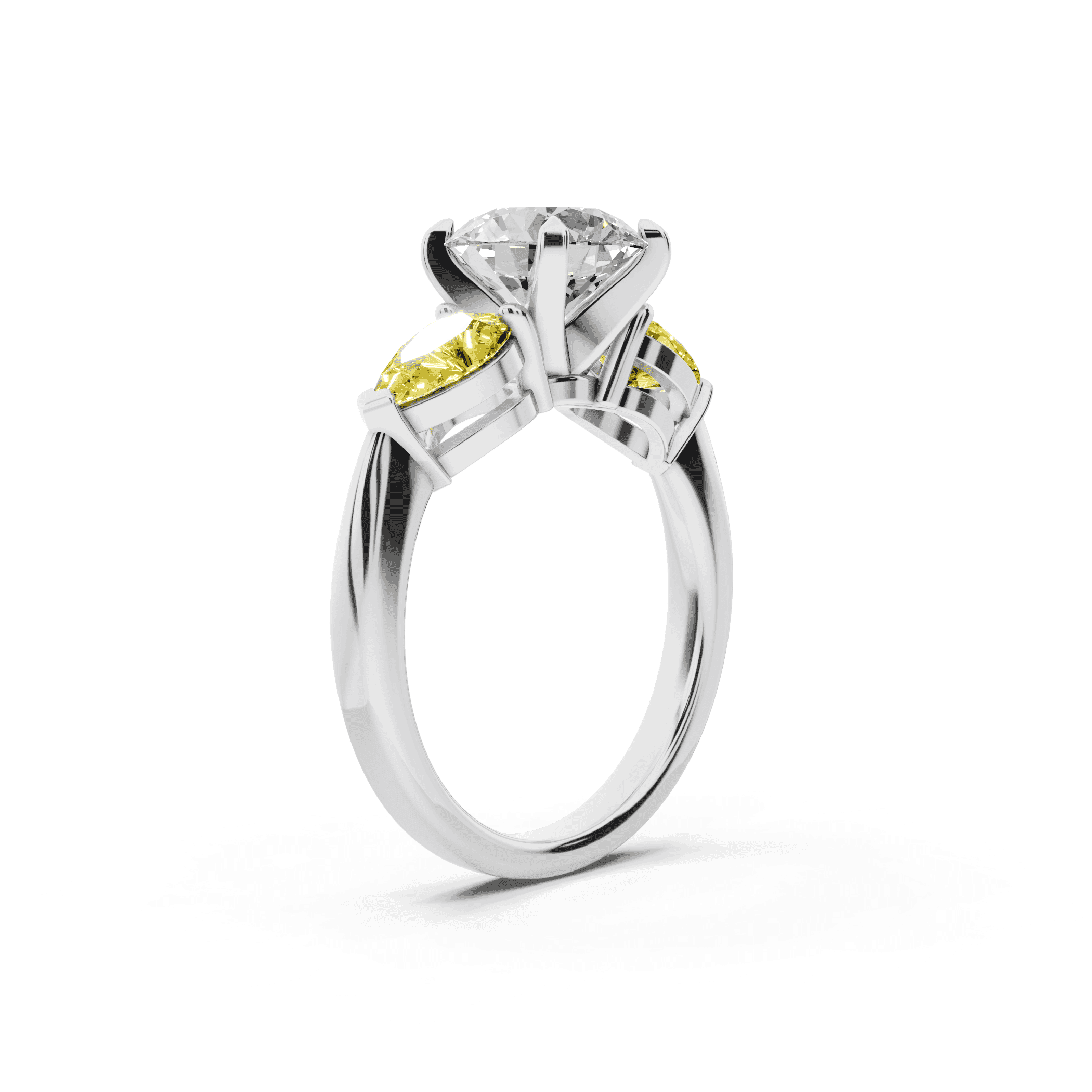 Madison Yellow Sapphire Three-Stone Pear Engagement Ring (1 ct. tw.)