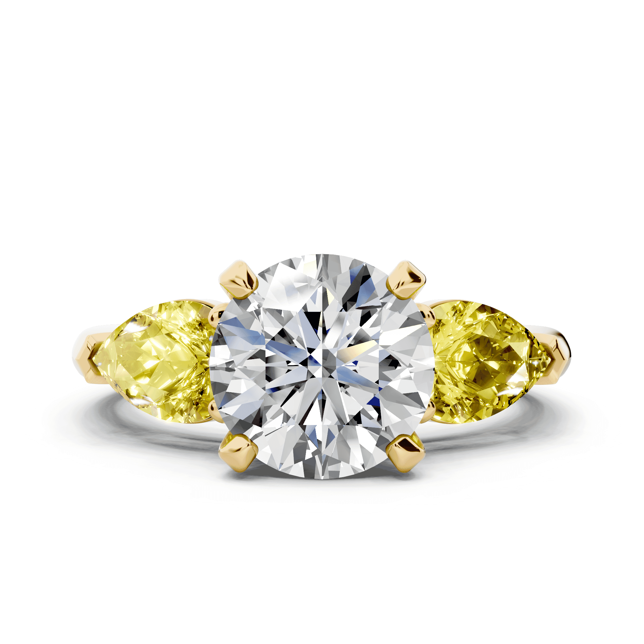 Madison Yellow Sapphire Three-Stone Pear Engagement Ring (1 ct. tw.)