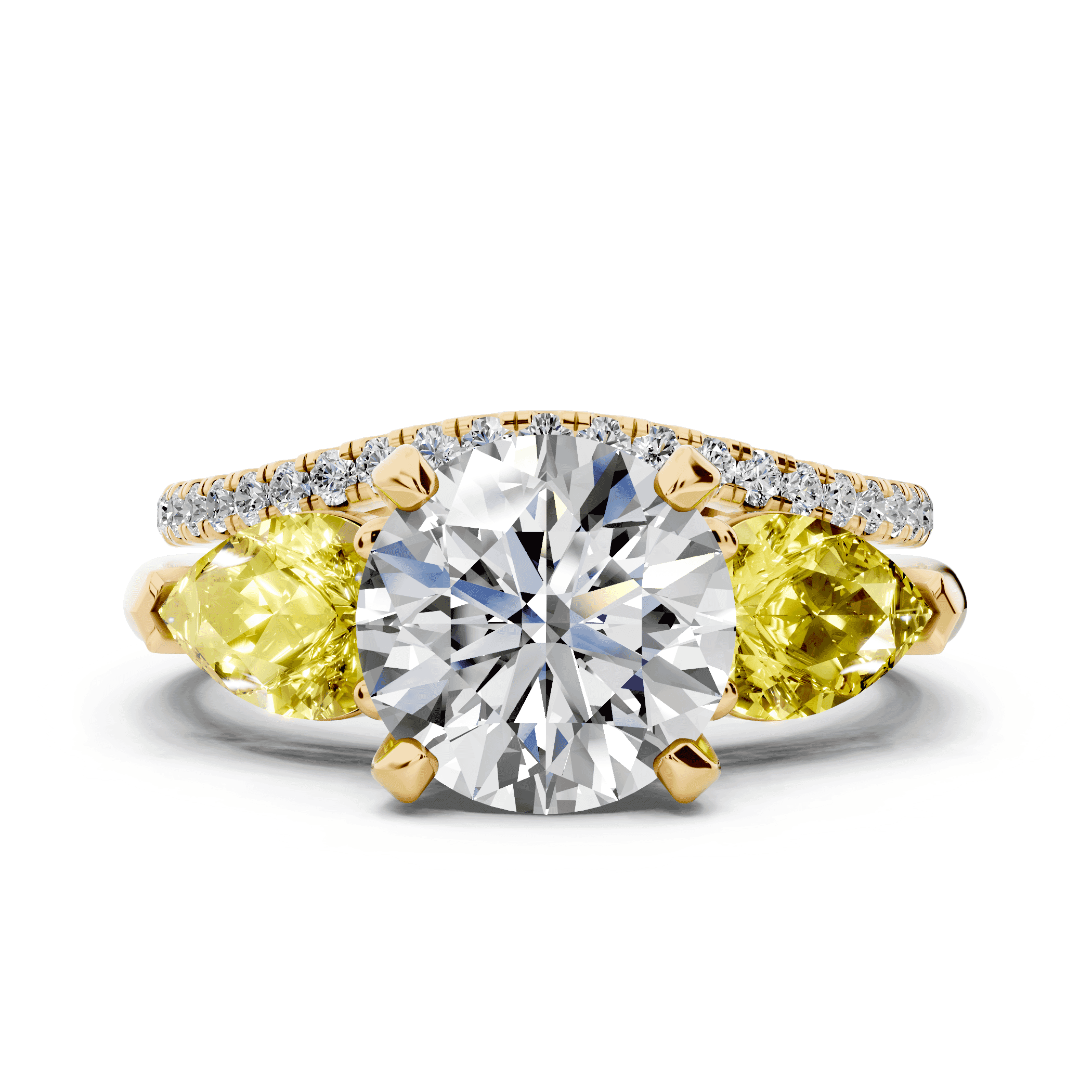 Madison Yellow Sapphire Three-Stone Pear Engagement Ring (1 ct. tw.)
