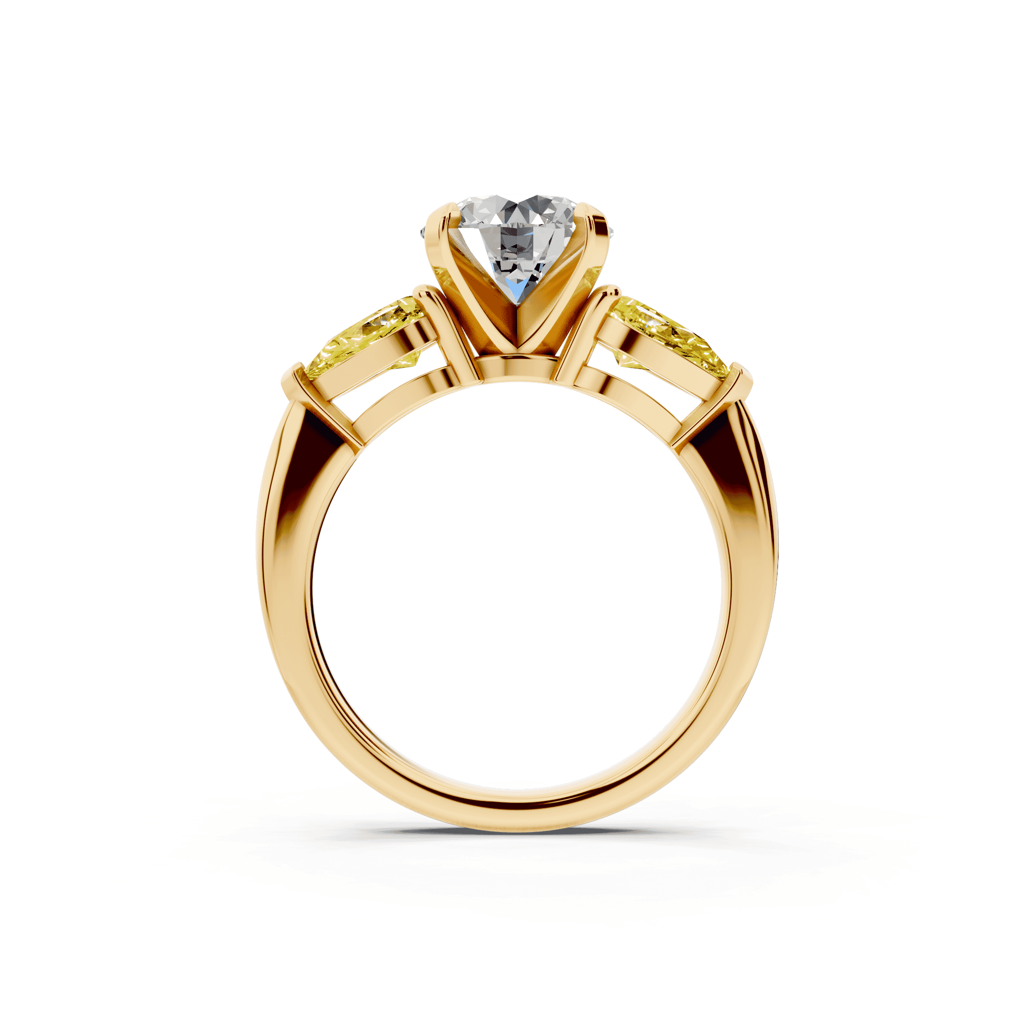 Madison Yellow Sapphire Three-Stone Pear Engagement Ring (1 ct. tw.)