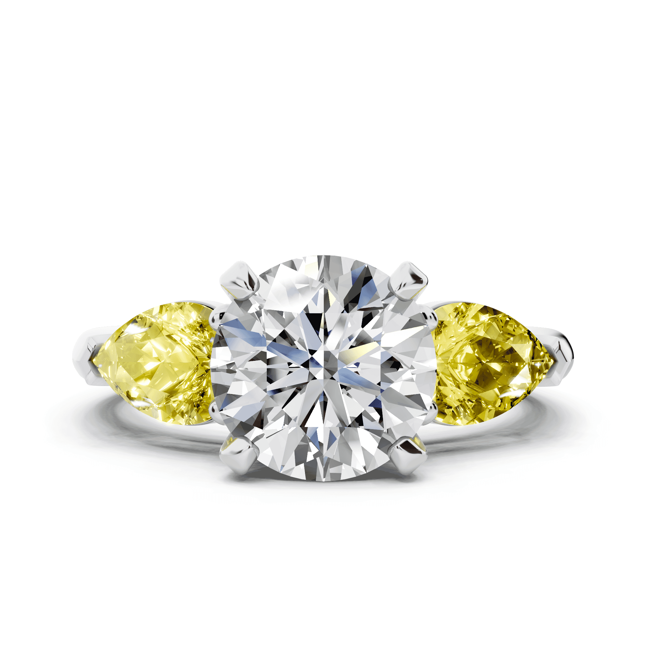 Madison Yellow Sapphire Three-Stone Pear Engagement Ring (1 ct. tw.)