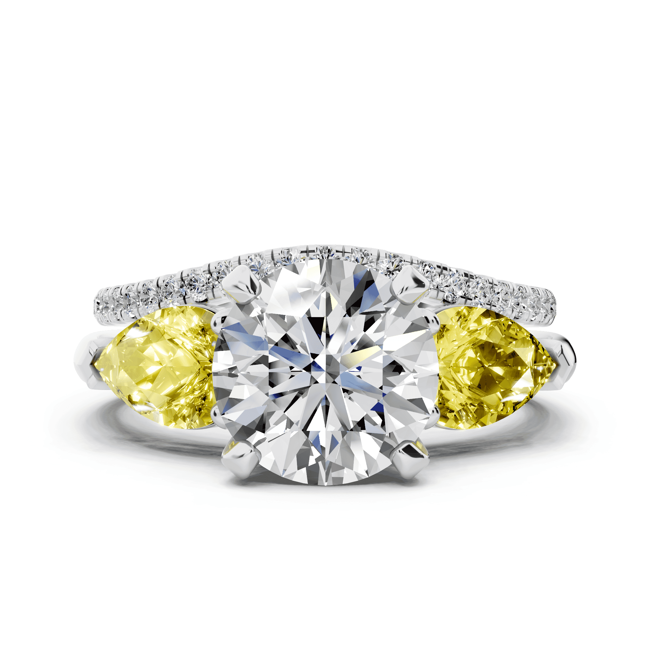 Madison Yellow Sapphire Three-Stone Pear Engagement Ring (1 ct. tw.)