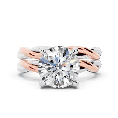 Avella Two-Tone Twist Engagement Ring