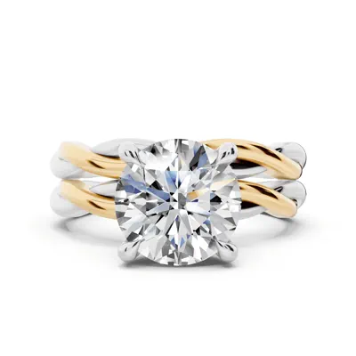 Avella Two-Tone Twist Engagement Ring