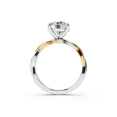 Avella Two-Tone Twist Engagement Ring