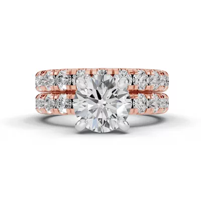Signature Hearts & Arrows Pavé Engagement Ring (.90ct tw.)