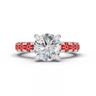 Signature Hearts & Arrows Pavé Engagement Ring (.90ct tw.)