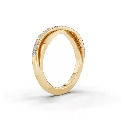 Interlocking Pavé Diamond Wedding Band