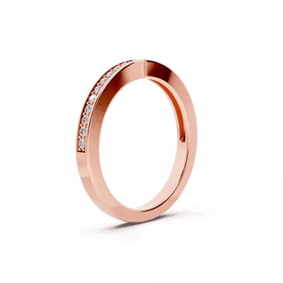 Alden Pinched Pavé Wedding Band (2mm)