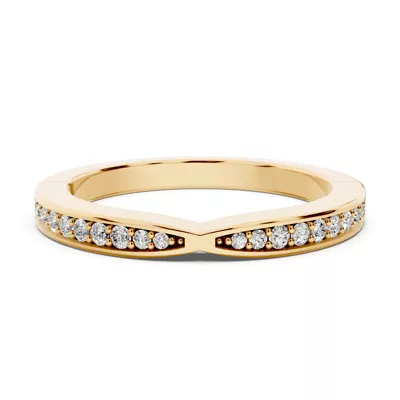 Alden Pinched Pavé Wedding Band (2mm)
