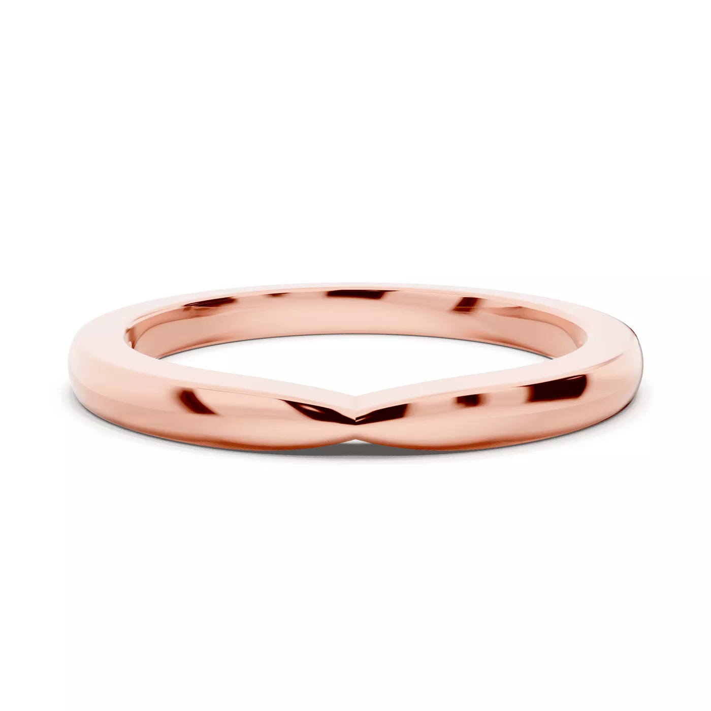 Alden Pinched Wedding Band (1.8mm) - 14K Rose Gold