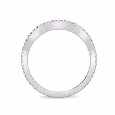 Signature Hearts & Arrows Pavé Spiral Curved Band