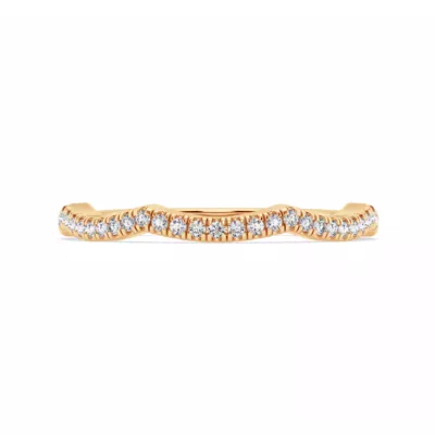 Signature Hearts & Arrows Pavé Spiral Curved Band