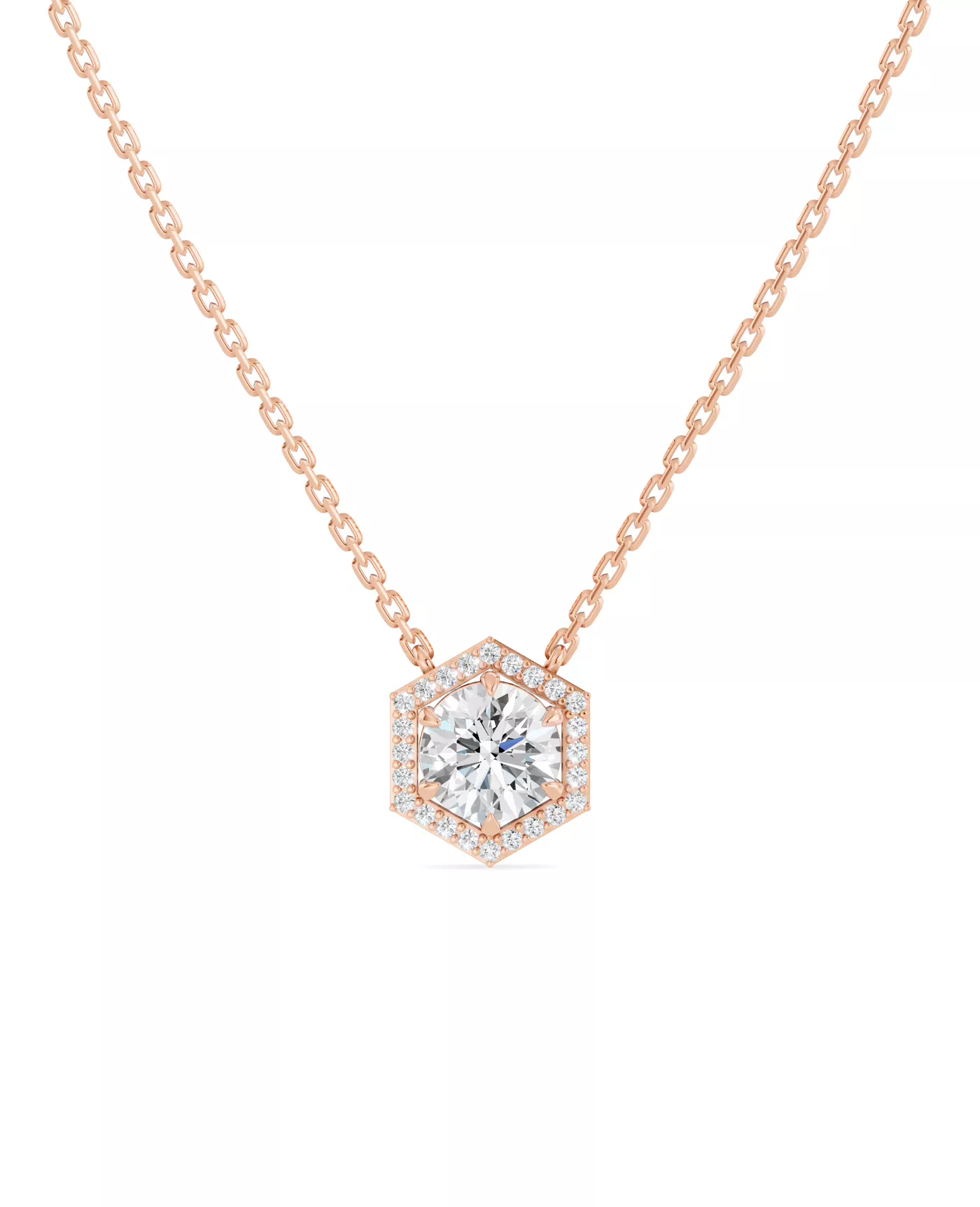 Halo Amplification 14K Rose Gold Engagement Ring