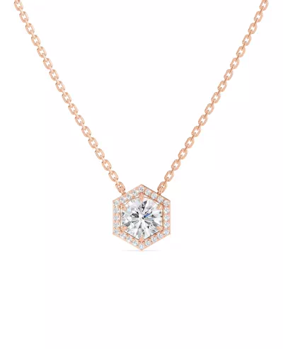 Hexagon Halo Lab Diamond Pendant