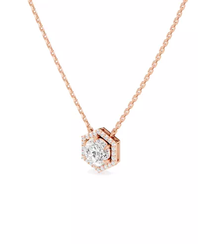 Hexagon Halo Lab Diamond Pendant