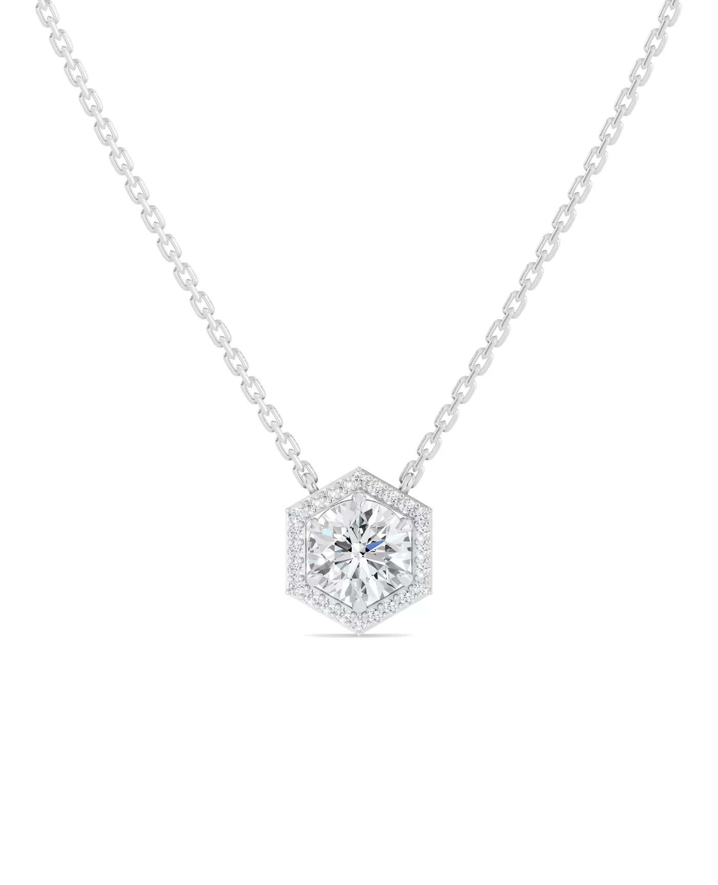 Halo Amplification 14K White Gold Engagement Ring