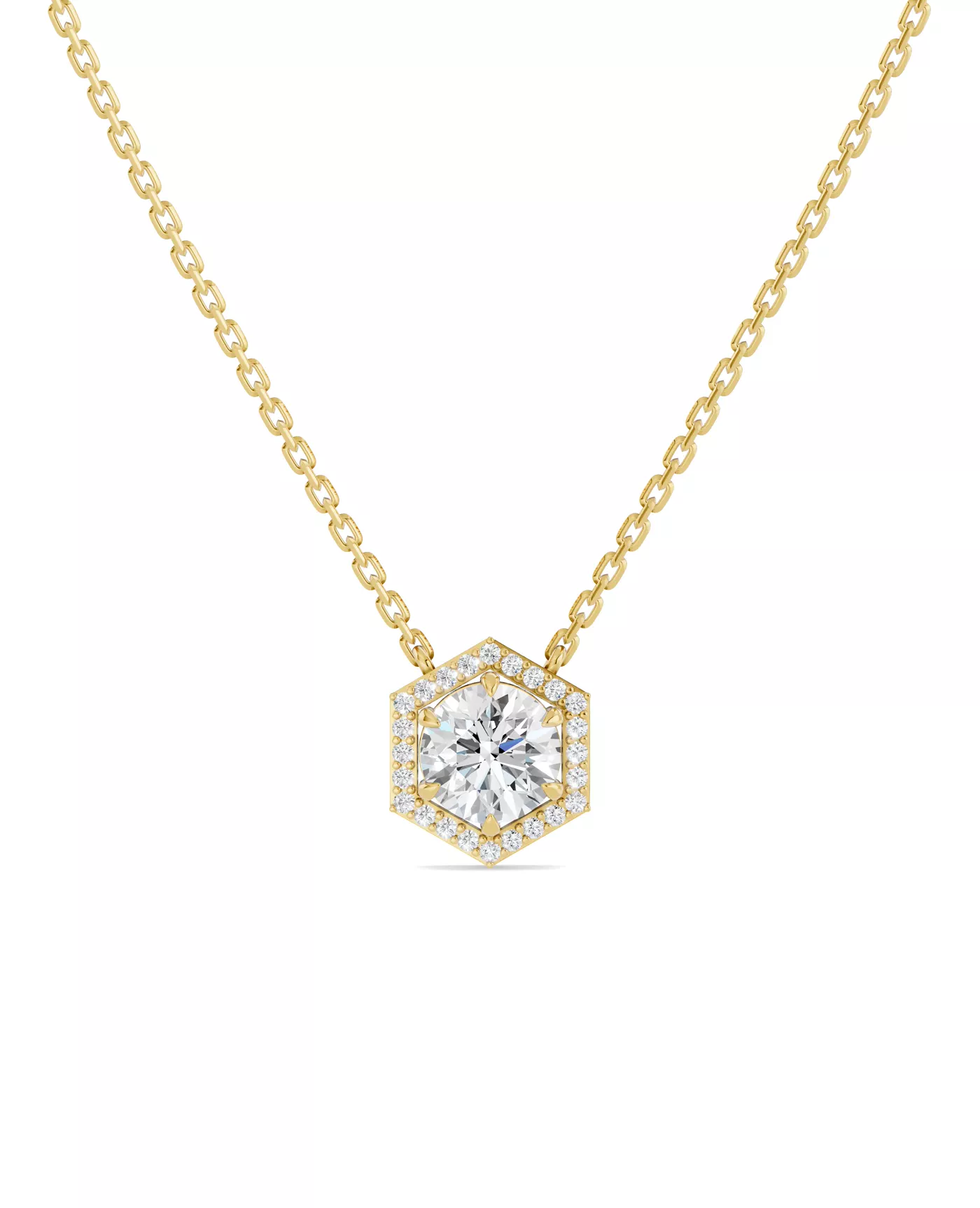 Halo Amplification 14K Yellow Gold Engagement Ring