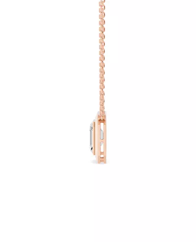 Faceted Bezel Emerald Lab Diamond Necklace (3.10 ct.)