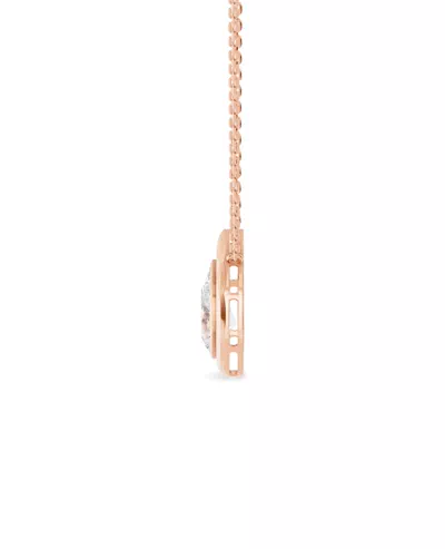 Faceted Bezel Pear Lab Diamond Necklace (3.00 ct.)
