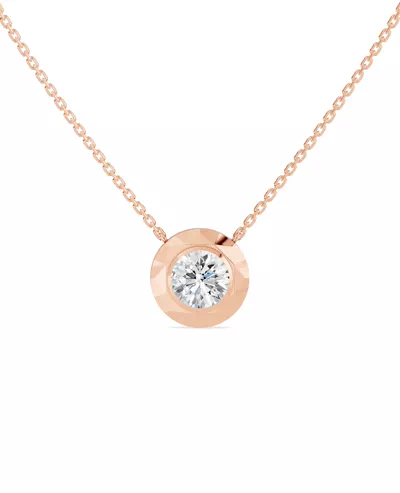 Faceted Bezel Round Lab Diamond Necklace (3.00 ct. )