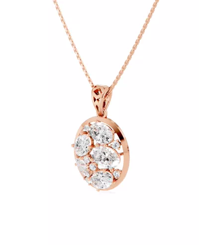 Mixed-Shape Oval Frame Lab Diamond Necklace (3.70 ct.)