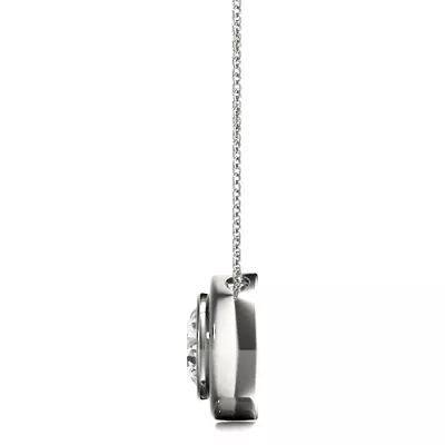 Round Lab Diamond Solitaire Fluted Bezel Necklace (1 ct. tw.)