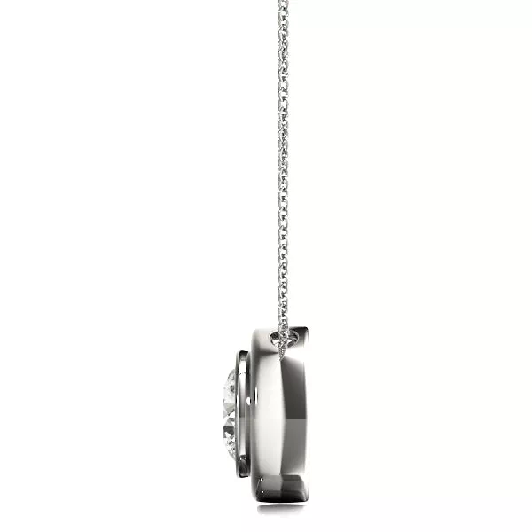 Round Lab Diamond Solitaire Fluted Bezel Necklace (1 ct. tw.)