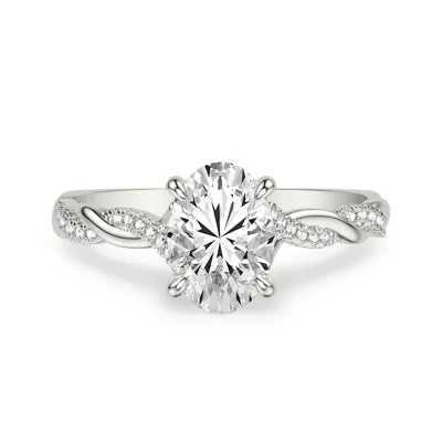 Kayleigh Lab Diamond Twist 1.50 ct. Oval Lab Engagement Ring