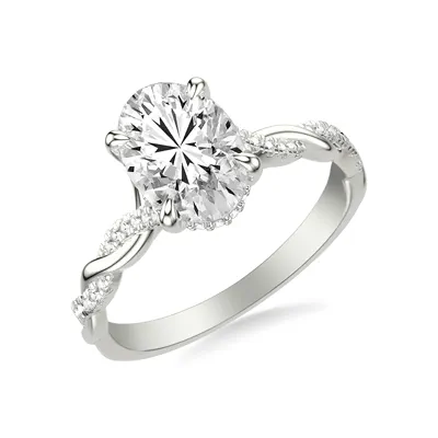 Kayleigh Lab Diamond Twist 2.00 ct. Oval Lab Engagement Ring