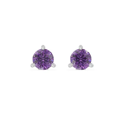 Amethyst Martini Stud Earrings (4mm)