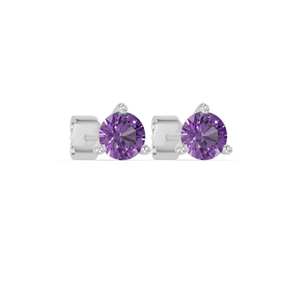 Amethyst Martini Stud Earrings (4mm)
