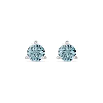 Aquamarine Martini Stud Earrings (4mm)