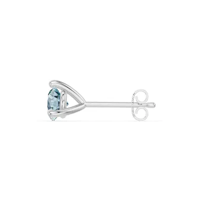 Aquamarine Martini Stud Earrings (4mm)