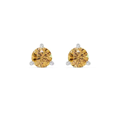 Citrine Martini Stud Earrings (4mm)