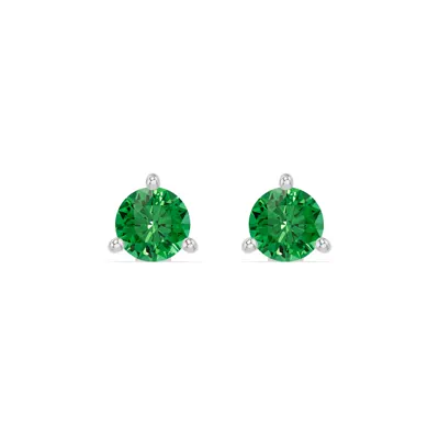 Emerald Martini Stud Earrings (4mm)